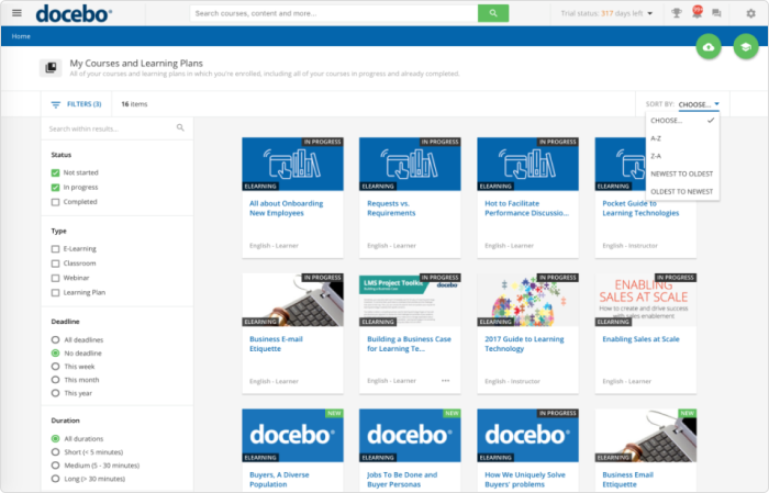 Piattaforma di e-learning Docebo