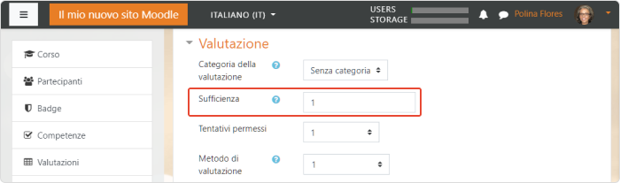 Definisci il voto minimo per superare un test