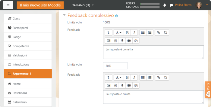 Fornisci agli utenti un messaggio di feedback personalizzato