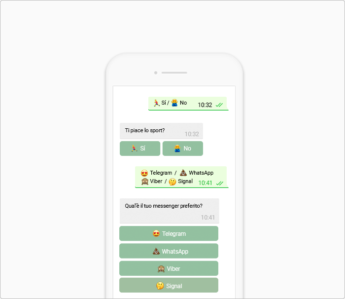 Pulsanti di reazione in Telegram Pulsanti di reazione in Telegram