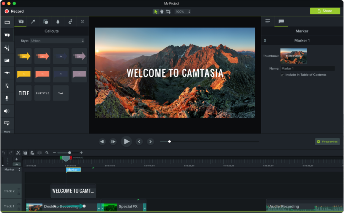 Strumento di creazione SCORM Camtasia