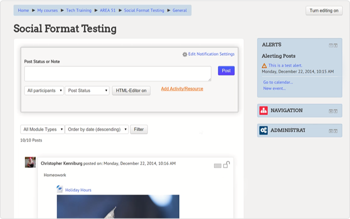 Socialwall Format Plugin Moodle Socialwall Format