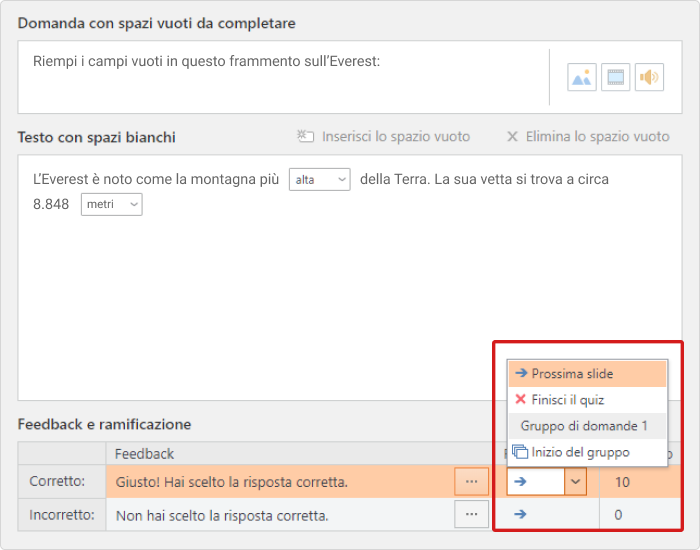 Scenari ramificati su iSpring QuizMaker.