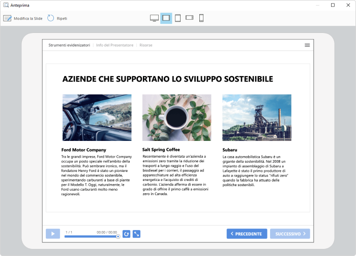 Modalità Anteprima sul software di eLearning iSpring Suite 