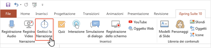 Gestisci narrazione Gestisci narrazione per video presentazione
