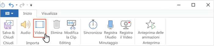 Importare un file video Importare un file per una video presentazione