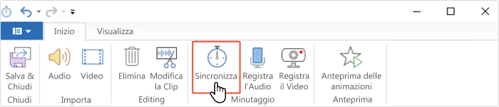 Pulsante per la sincronizzazione Pulsante per la sincronizzazione