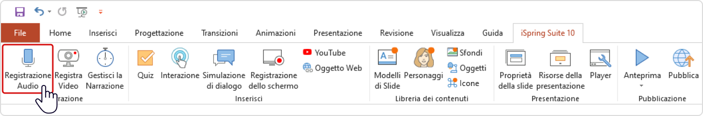 Scheda iSpring Suite Scheda iSpring Suite