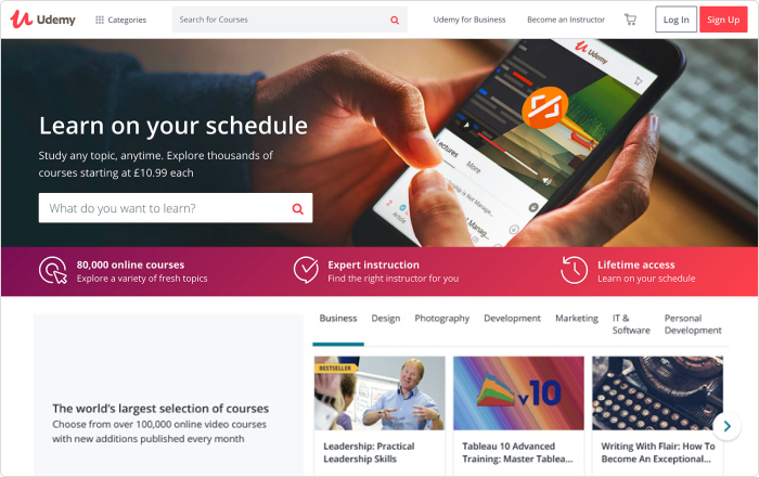 Piattaforma per vendere corsi online Udemy