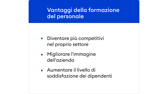 Vantaggi della formazione del personale