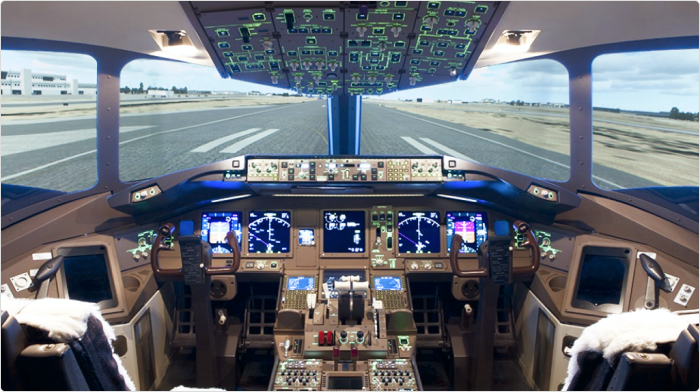 Cabina del simulatore di volo Boeing 777-300ER Cabina del simulatore di volo Boeing 777-300ER