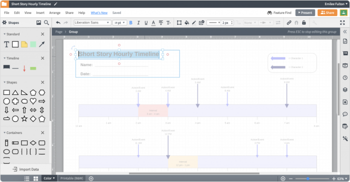 Strumento per creare linea del tempo Lucidchart