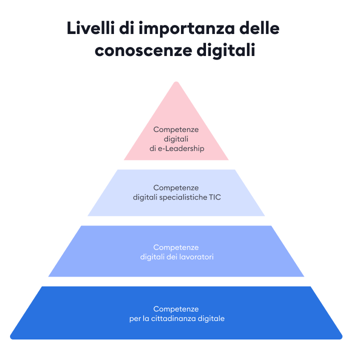 Livelli di importanza delle conoscenze digitali