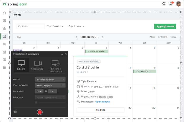 Registrazione dello schermo con iSpring Suite Migliora la gestione delle Risorse Umane tramite la registrazione dello schermo