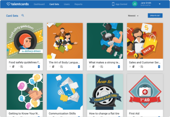 Microlearning software TalentCards
