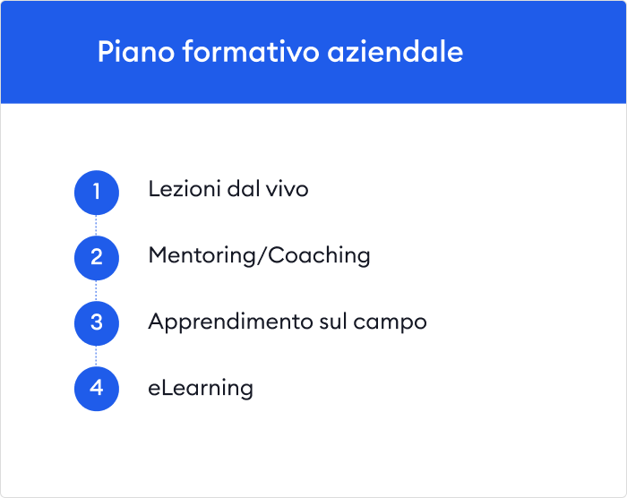 I principali formati I principali formati di un piano formativo aziendale