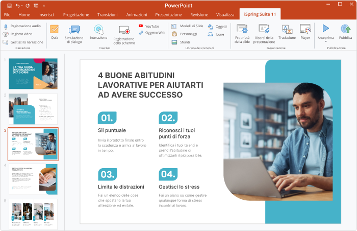 Strumento di creazione SCORM, software iSpring Suite