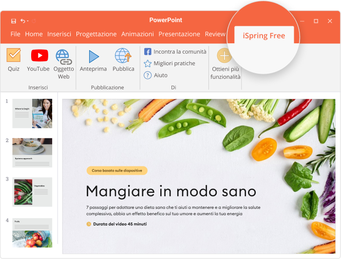 iSpring Free Strumento di creazione SCORM iSpring Free