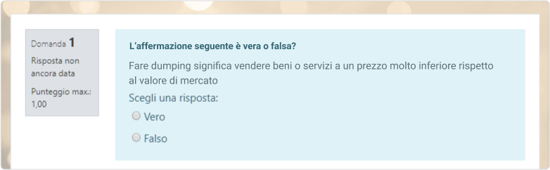 Aggiungere una domanda Vero/Falso in Moodle