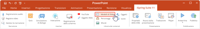 iSpring Suite si integra all’interno di PowerPoint per la creazione di corsi SCORM