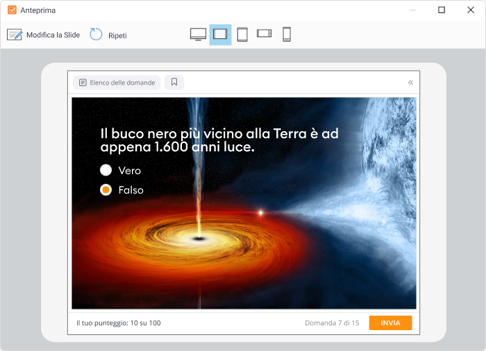 Quiz vero o falso di astronomia