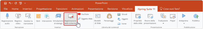 Barra multifunzione di iSpring Suite