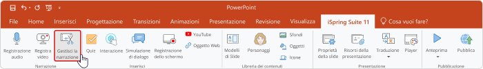 Gestire le narrazioni su iSpring Suite