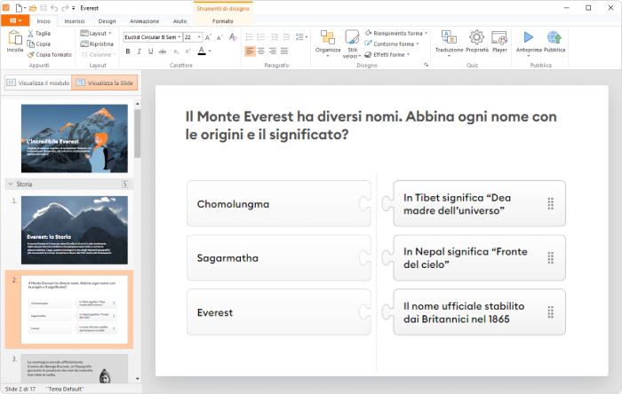 Personalizza le slide Personalizza le slide