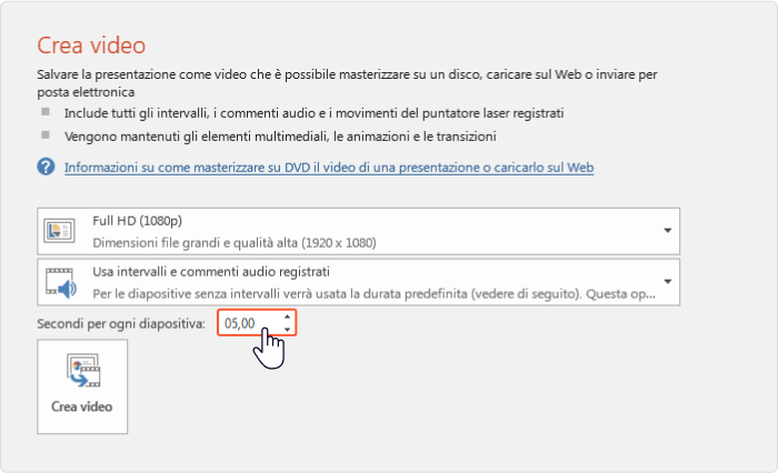 Impostare i tempi in PowerPoint
