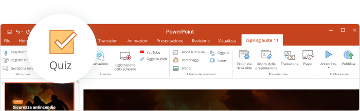 Lo strumento iSpring QuizMaker
