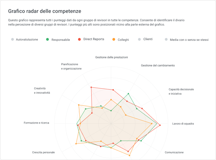 Grafico radar delle competenze