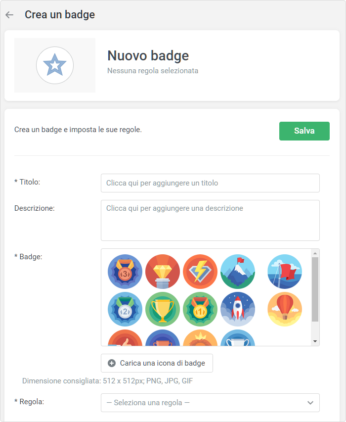 Creare una Badge