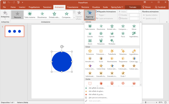 Aggiungi animazioni con PowerPoint