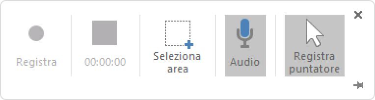 Deselezionare le opzioni di registrazione dello schermo