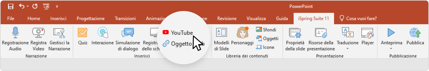 Il pulsante YouTube