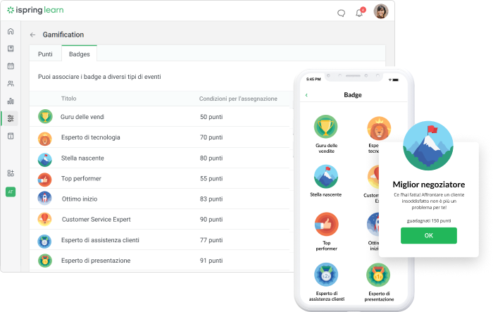 Gamification con iSpring Learn Sviluppa competenze trasversali con iSpring Learn