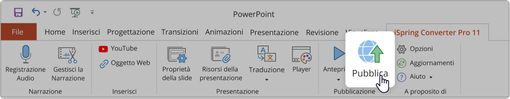 Pubblica un PPT file Comprimere un PowerPoint: pubblica un file