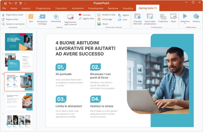 Creare presentazioni AI con iSpring Suite Max