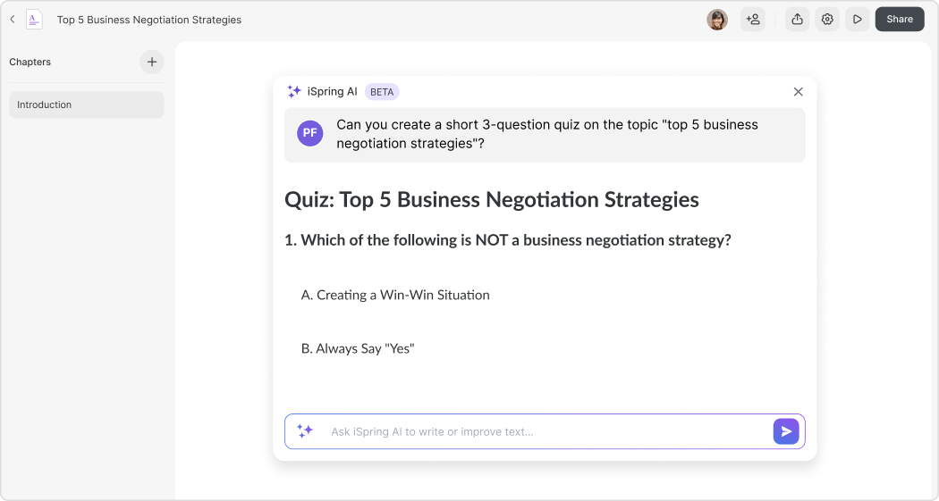ChatGPT per PowerPoint: creare quiz per la presentazione