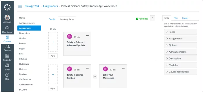 Piattaforma di e-learning Canvas