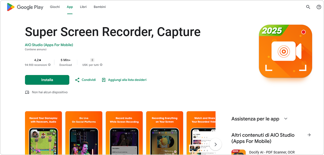 Registrare lo schermo del PC con Super Screen Recorder, Capture