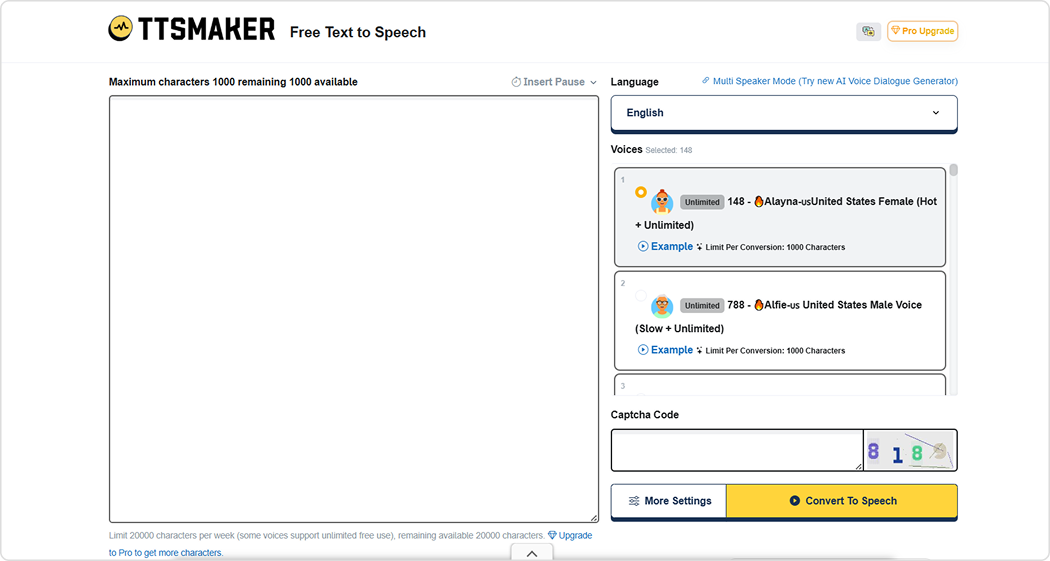 Il sintetizzatore vocale TTSMaker