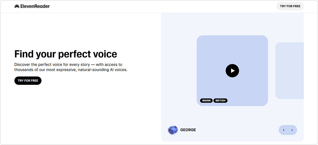 Il sintetizzatore vocale ElevenReader