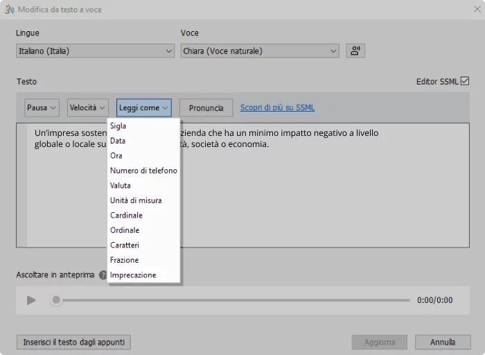 Creare un corso online con la funzione text-to-speech