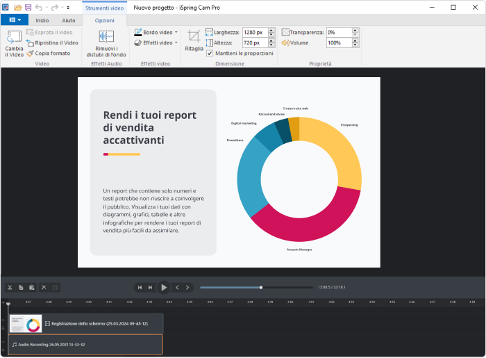 Il corso video Crea un video per il corso SCORM
