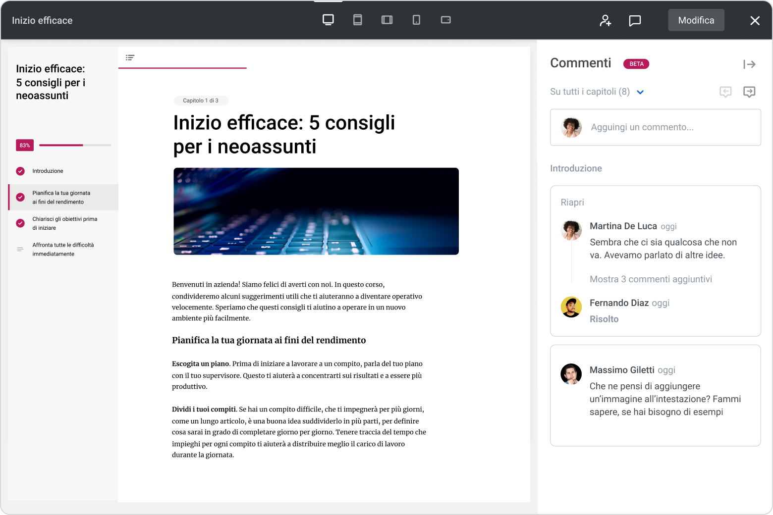 Collaborare ai progetti con il team Progettazione e-learning: collaborare ai progetti con il team
