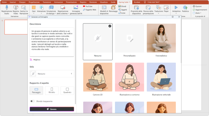 iSpring Suite AI Generatore di immagini AI iSpring Suite AI