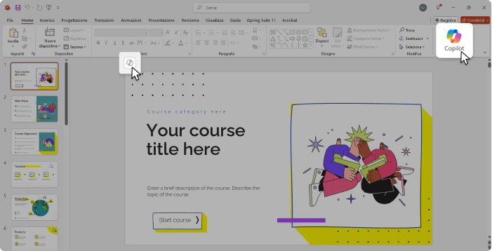 Copilot in Microsoft 365 Copilot su PowerPoint