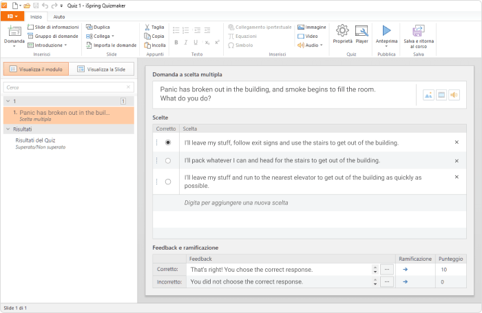 Inserisci la domanda e le opzioni di risposta Copilot su PowerPoint: inserisci la domanda e le opzioni di risposta