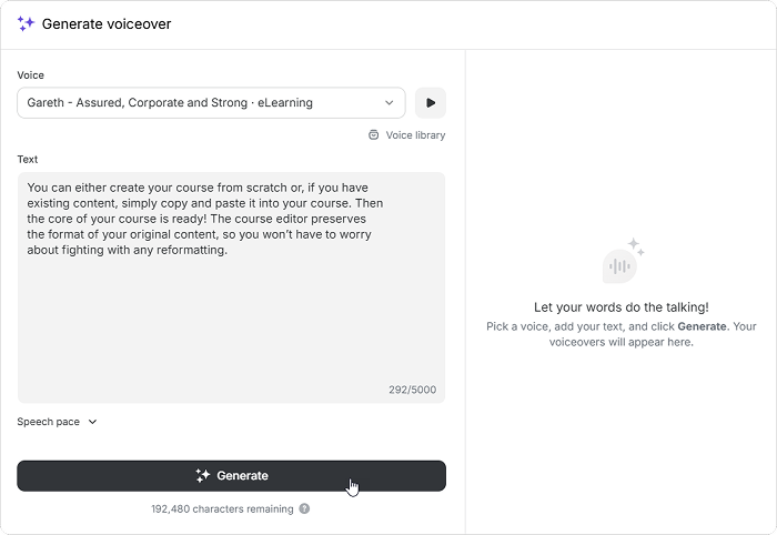 iSpring Cloud AI Creare una voce AI con iSpring Cloud AI